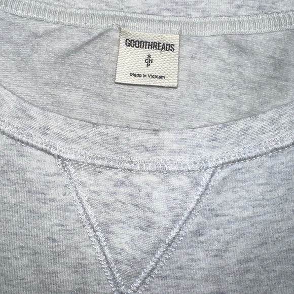 NWT Goodthreads Roll Sleeve Sweatshirt Dress Light Grey Womens Size Small S - Picture 6 of 12